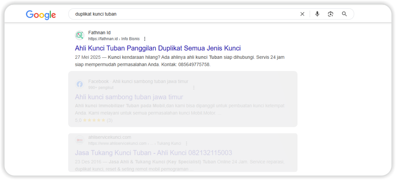 ahli kunci tuban portfolio review bisnis